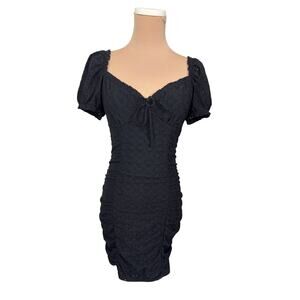 H&M Divided Black Eyelet Dress 4 Womens Whimsigoth Coquette